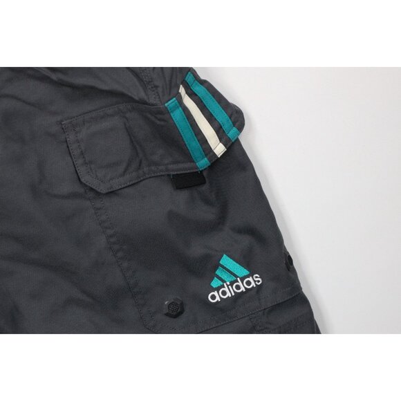 Vintage 90s Adidas Mens 2XL XXL Spell Out Lined Above Knee Shorts Swim Trunks - Picture 5 of 12